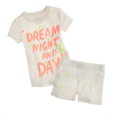 Girls' short-sleeve sleep set in glowing stars