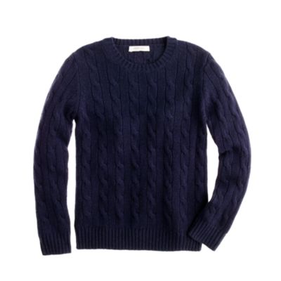 Kids' cashmere cable crewneck sweater