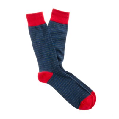 Tipped microstripe socks
