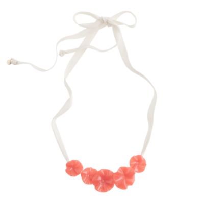 Girls' flower and ribbon necklace