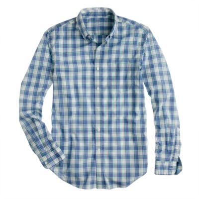 Slim Secret Wash shirt in sea glass check