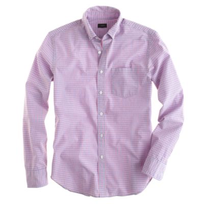Secret Wash shirt in coral sunset check
