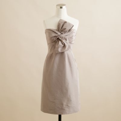 Petite bow monde dress in silk taffeta