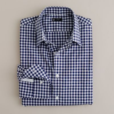 Point-collar regular-fit dress shirt in medium gingham