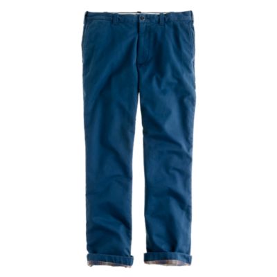 Flannel-lined chino in regular fit