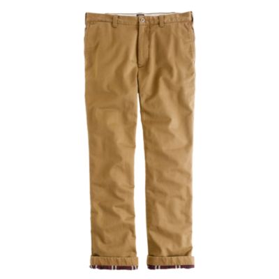 Flannel-lined chino in regular fit