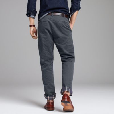 Flannel-lined chino in regular fit