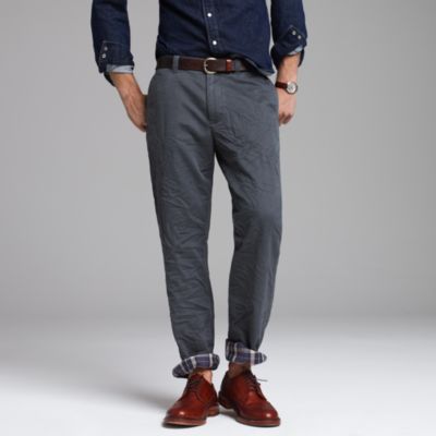 Flannel-lined chino in regular fit