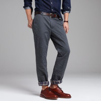 Flannel-lined chino in regular fit