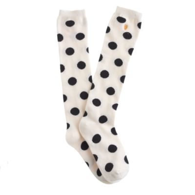 Girls' moon-dot knee-highs