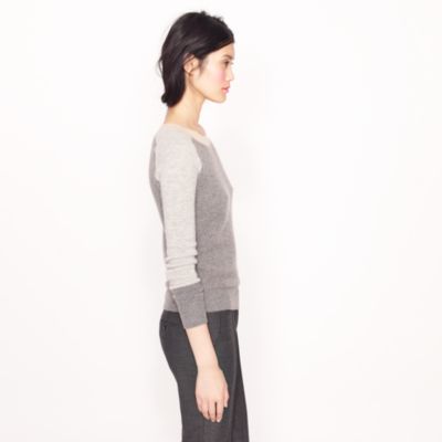 Collection cashmere waffle colorblock sweater