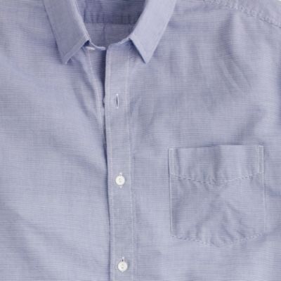 Lightweight chambray shirt in deep sea stripe
