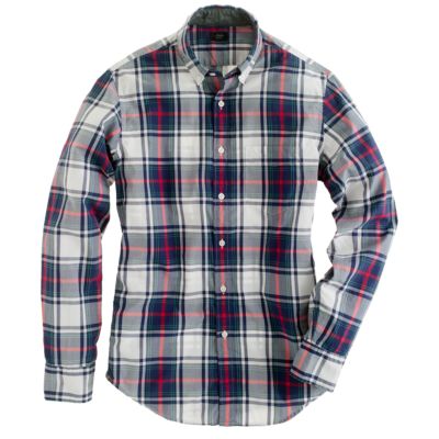 Tall tartan shirt in blue