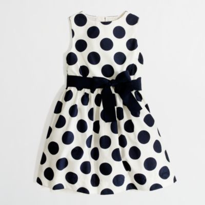 Factory girls' polka-dot party dress