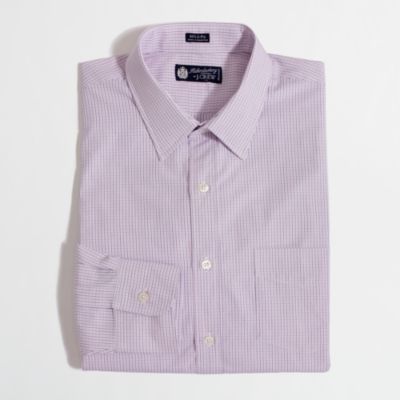 Factory point-collar dress shirt in small tattersall