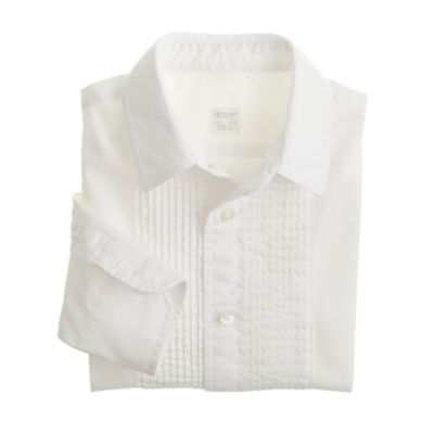 Boys' secret wash tuxedo shirt in poplin