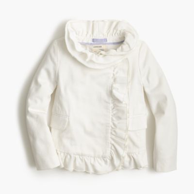 Girls' chino ruffle jacket