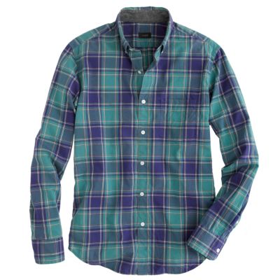 Tartan shirt in verdigris