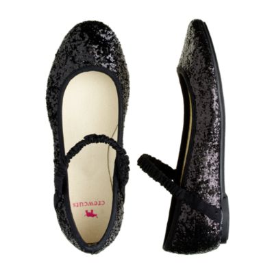 Girls' glitter ballet flats