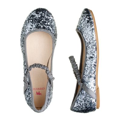 Girls' glitter ballet flats