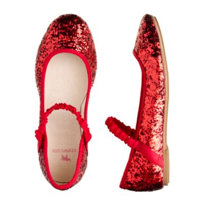 Girls' glitter ballet flats