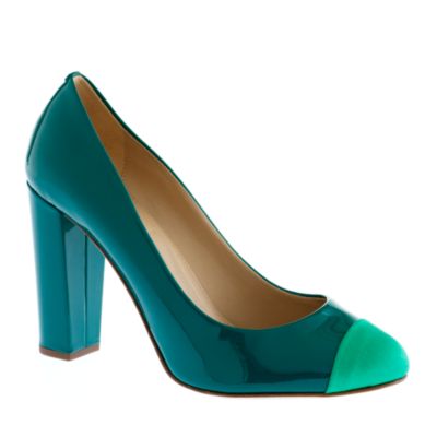 Etta cap toe patent pumps