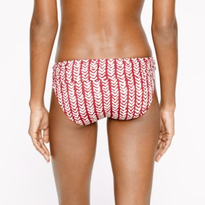 Herringbone stripe ruched bikini