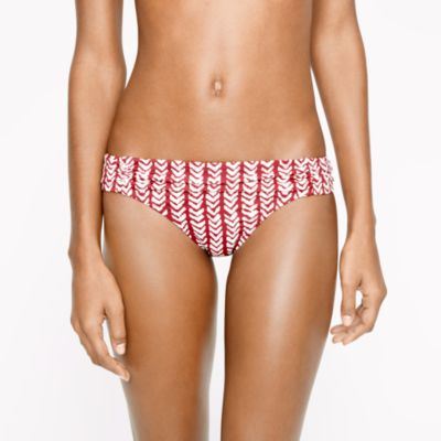 Herringbone stripe ruched bikini