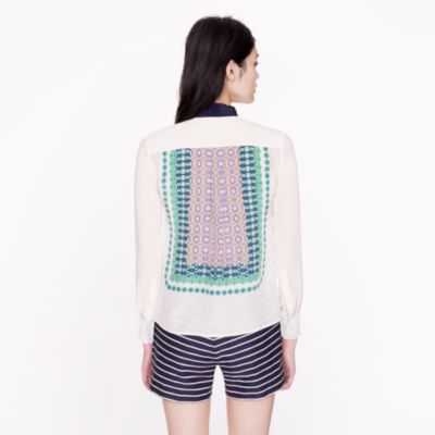 Bazaar print silk popover