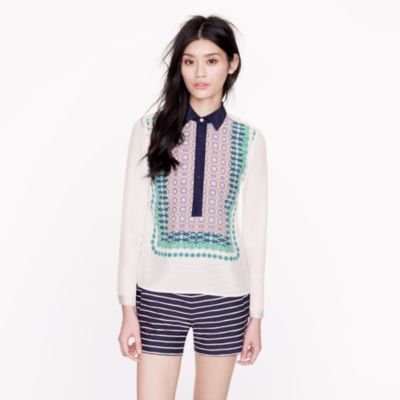 Bazaar print silk popover