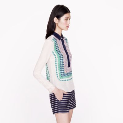 Bazaar print silk popover