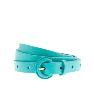 Skinny covered-buckle belt