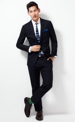 Ludlow suit jacket with double vent in Italian wool