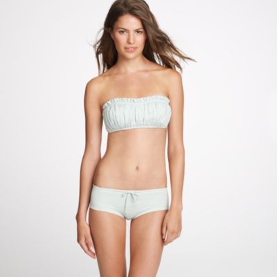 Shirred ruffle bandeau top