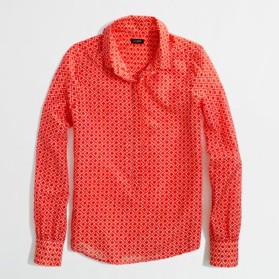 Factory printed cotton-silk classic popover