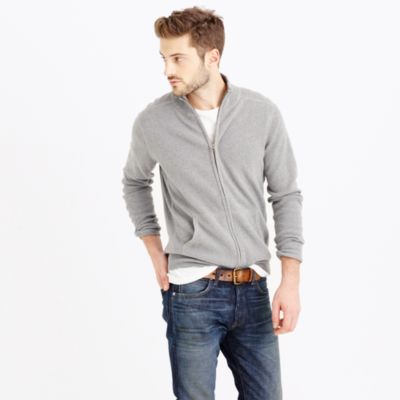 Cotton-cashmere zip sweater
