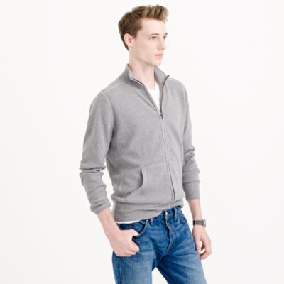 Cotton-cashmere zip sweater