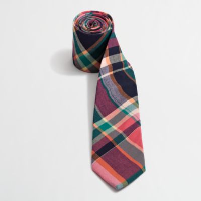 Factory summer plaid tie