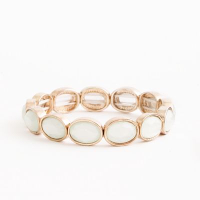 Factory stretch oval stone bracelet