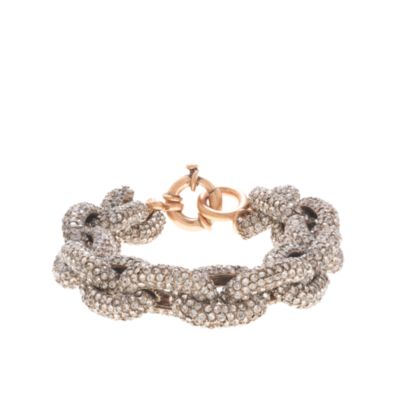 Color crystal pav&eacute; link bracelet