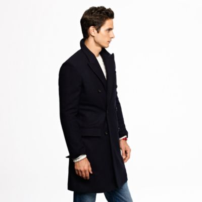 Double-breasted topcoat in English wool