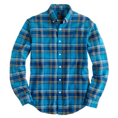Oxford plaid shirt in Matisse blue