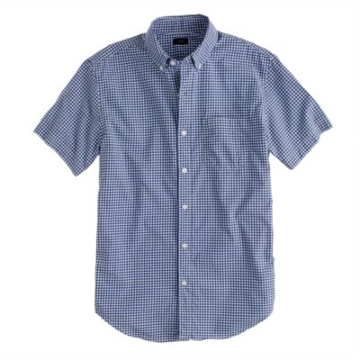 Short-sleeve shirt in bright indigo gingham