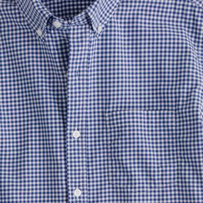 Short-sleeve shirt in bright indigo gingham