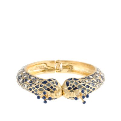 Enameled peacock bangle