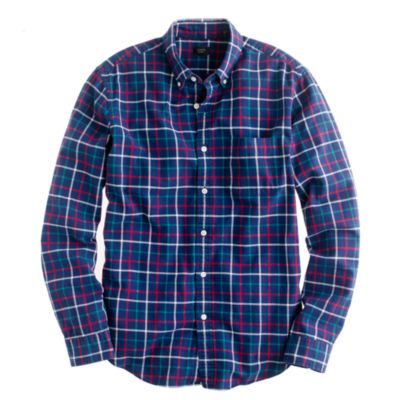 Oxford plaid shirt in classic navy