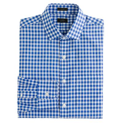 Ludlow spread-collar shirt in large gingham