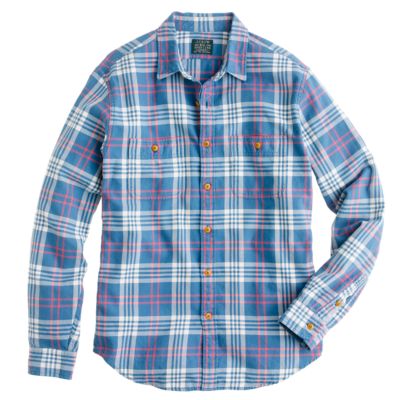 Flannel shirt in academic blue plaid