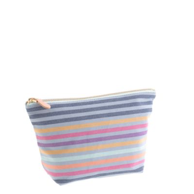 Stripe zip pouch