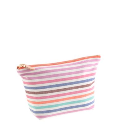 Stripe zip pouch